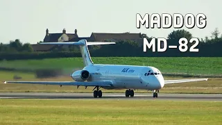 MADDOG MD-82 - Doncaster Sheffield Airport - Great sound! [HD]
