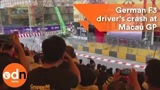 Shocking video of German F3 driver's spectacular crash at Macau GP