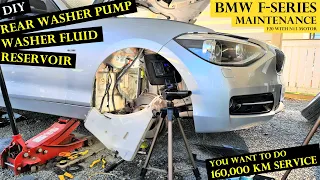 REAR window WASHER PUMP & washer fluid RESERVOIR - 160 tkm SERVICE - BMW F20 engine N13