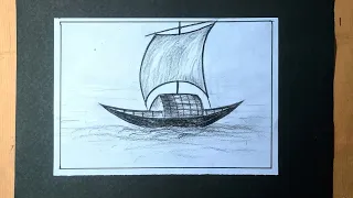 How to draw a sailboat step by step / pal tola nouka drawing /drawing a sailboat ⛵