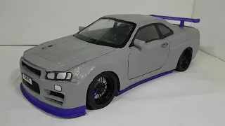 Making a 1:18 scale, 2002 Nissan skyline GT-R R34 _ with NRE  Twin-Turbo Alien  LS 427 v8.