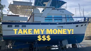 Hauled Out! Survey, Maintenance, and Money....OH MY! 1989 44' DeFever Trawler