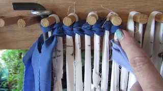 Twined table runner using dovetail tapestry join for color blocks