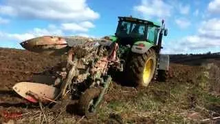 Ploughing with John Deere 6210R - with Cab Ride.
