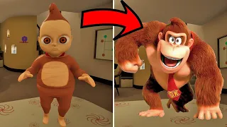 NEW Mario Donkey Kong, Spider-Man, Police, Bowser Baby! Funny Moments In Baby In Yellow