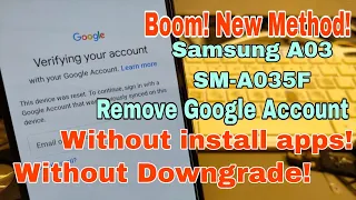 Boom! New Method!!! Samsung A03 (SM-A035F), Remove Google Account, Bypass FRP. Great Unlocktool!