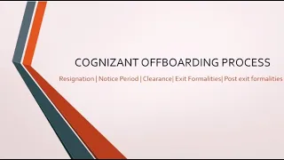 COGNIZANT EXIT PROCESS #cts #resignation #offboarding #noticeperiod #separation @odia_engineer