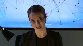 Elena Harding as Head of Memoria,  in "A Piece of Me" (2018), a film by Linnéa  Daregard