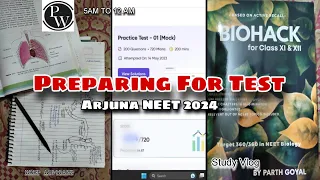 Started Preparing For Test Of Arjuna NEET 2024 🔥| 11hr Study Vlog| Physics Wallah| NEET Aspirant