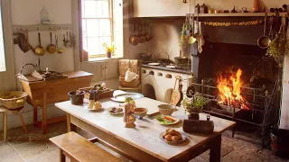 Ambience/ASMR: 18th Century Kitchen & Fireplace, 5 Hours