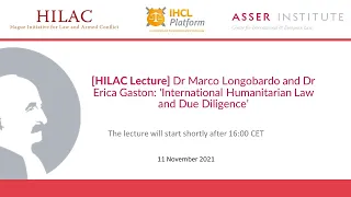 [HILAC Lecture] International Humanitarian Law and Due Diligence