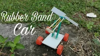 How to make a Rubber Band Powered Air Car.( diy rubber band car)