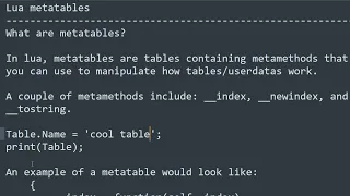 What are lua metatables?