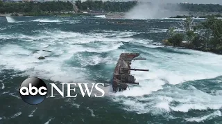 Powerful storm moves 100-year-old ship on Niagara Falls l ABC News