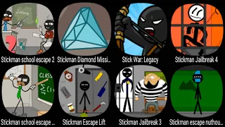 Stickman School Escape 2, Stickman Diamond Missions, Stick War Legacy, Stickman Jailbreak 4 ...