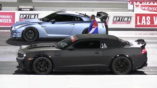 ZL1 Camaro vs Nissan GT-R and vs Mustang GT - drag race