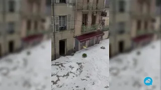 Unusual hail storm in France