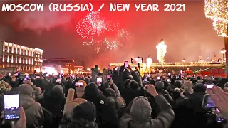 Moscow (Russia): rings in the New Year 2021 - holiday mood/ New Year Salute/ close-ups/ winter 2021