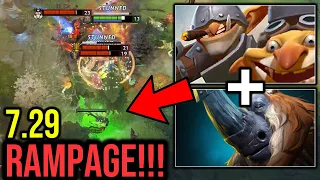 1 vs the World ft Rampage!! Techies + Magnus Combo is Back 7.29