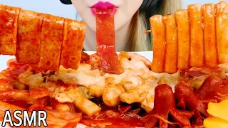 ASMR Cheesy Spicy Rice Cake( TTEOKBOKKI)+GLASS NOODLES  치즈떡볶이,중국당면 먹방 EATING SOUNDS MUKBANG