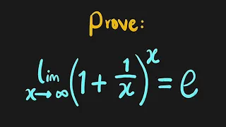 Deriving e from the limit (1+1/x)^x as x approaches infinity