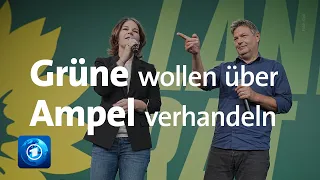 Kleiner Parteitag: Grüne stimmen für Koalitionsverhandlungen mit SPD und FDP