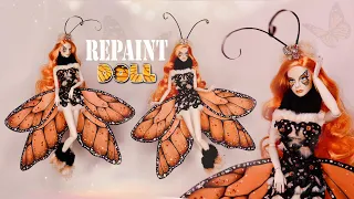 DIY - Barbie Doll Makeover - Custom Butterfly DOLL- REPAINT DOLL