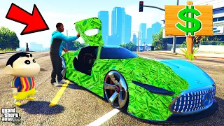 Franklin Touch Anything Turns Into MONEY in GTA 5 | SHINCHAN and CHOP