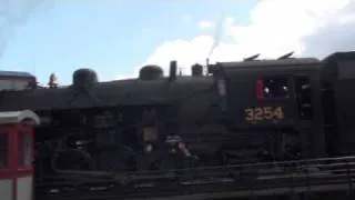 Steamtown CN 3254 on the turntable getting ready fo the Scranton Limited