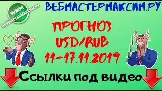 Прогноз доллара на неделю (USD) на 11,12,13,14,15,16,17 ноября 2019