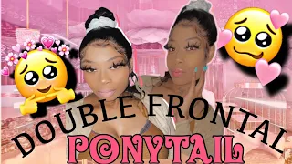 MY FIRST TIME DOING A DOUBLE FRONTAL PONYTAIL😬Beginner Friendly Tutorial