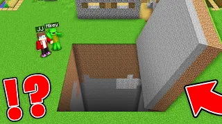 What JJ and Mikey Find inside TUNNEL in BIGGEST DEEP under VILLAGE in Minecraft Maizen!