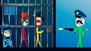 ¡NADIE ESCAPA DE LA PRISIÓN DE STICKMAN! 👮😨 ¡NOS ENCIERRAN EN LA CÁRCEL! 😂 INVICTOR STICK FIGHT