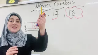 Writing and Counting numbers 16/17/18/part 3/ First Grade/Teacher Nour ardah