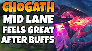 Cho'gath MID feels AMAZING after BIG BUFFS for WAVECLEAR | 13.4 - League of Legends