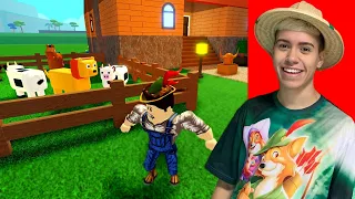 VIREI FAZENDEIRO POR 1 DIA NO ROBLOX!! (🌾Farmlands)