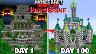 I Survived 100 Days In HEROBRINE World In Minecraft Hardcore 1.21