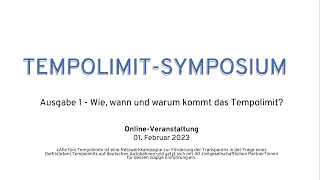 Tempolimit-Symposium - Wie, wann und warum kommt das Tempolimit?