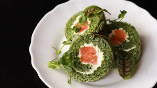 You will FALL IN LOVE with him at FIRST SIGHT! Spinach roll with salmon Snack roll with spinach