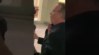 Tom Hanks get angry on fans over pushing his wife .