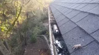 Robot cleaning my roof gutter.  Looj 330 at work.