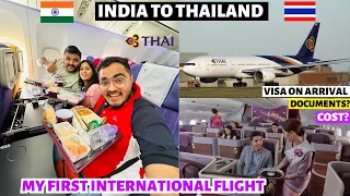 My First International Flight Journey ✈️ | Delhi to Bangkok in Thai Airways Boeing 777 200ER