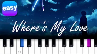 SYML - Where's My Love EASY PIANO TUTORIAL