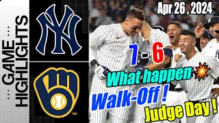 New York Yankees vs Milwaukee Brewers [The first career ! Walk it off - Win !]