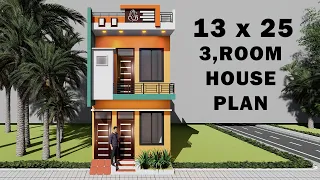 छोटे से घर का शानदार नक्शा 3D 13x25 ghar ka naksha 13*25 house plan 13 by 25 makan ka naksha