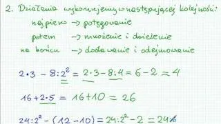 Kolejność wykonywania działań - Matematyka Szkoła Podstawowa i Gimnazjum