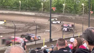 Crash of the Night! Late Model rolls over at Sycamore Speedway Hell Tour 6-25-2021