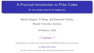 Polar Codes Part 1 of 4: Introduction