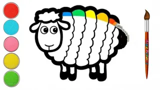 Colorful Sheep Drawing, Painting, Coloring for Kids, Toddlers | Learn Xevan's Voice