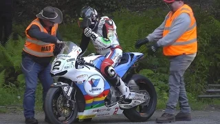 Isle of Man TT 2016 - RCV Bruce Anstey Stops and Roars Off.